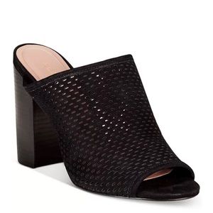 Aldo Thiasa Peep Toe Perforated Black Block Heels. Size 7